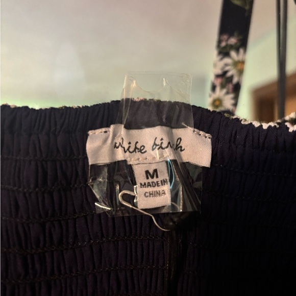 White Birch Navy and White Floral Maxi Dress with pockets Size M NWT - Picture 5 of 9